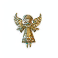 Fab vintage signed Bob Mackie enameled mosaic angel statement brooch