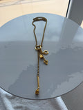 Vintage 1980’s Brushed Gold Lariat Necklace